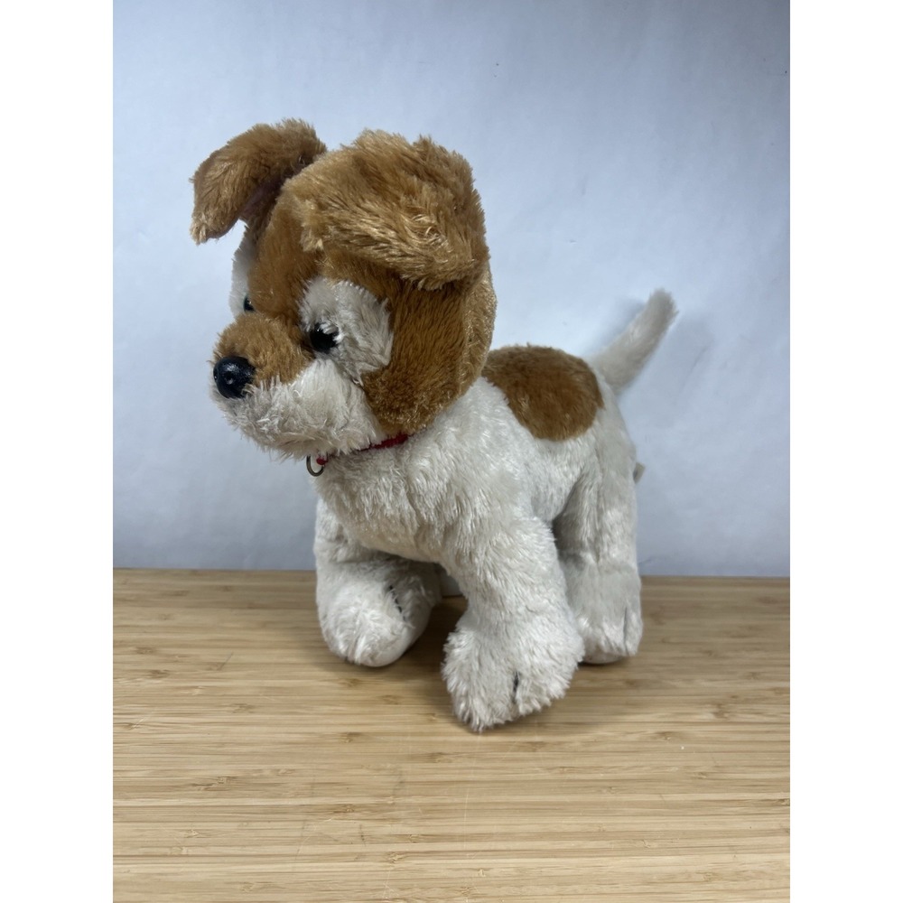 Build-A-Bear Workshop Brown White Dog Plush Stuffed Animal Paw Patch